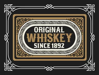 Behang Vintage labels Oud labelontwerp voor whisky- en wijnetiket, restaurantbanner,