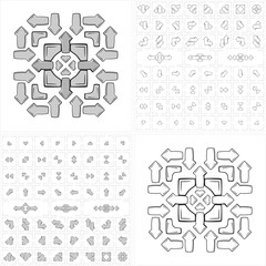 Arrows decoration and icons abstractive pack one