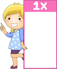 Kid Girl Multiplication Table Flash Card One