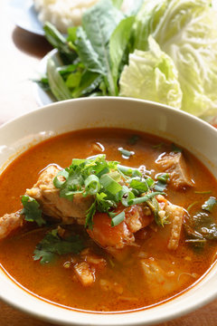Young jackfruit spicy soup with pork