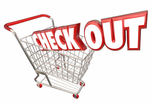 Check Out Shopping Cart Buy Purchase Store 3d Illustration