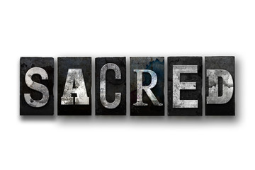 Sacred Concept Isolated Letterpress Type