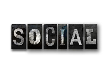 Social Concept Isolated Letterpress Type