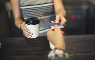 Coffee Cafe pay Credit Card Lifestyle Leisure Concept