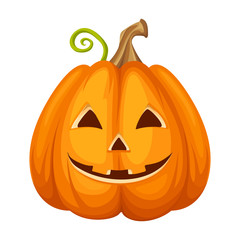 Vector Jack-O-Lantern (Halloween pumpkin) isolated on a white background.