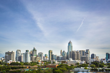 Landscape view of Business zone of Bangkok city , Thailand