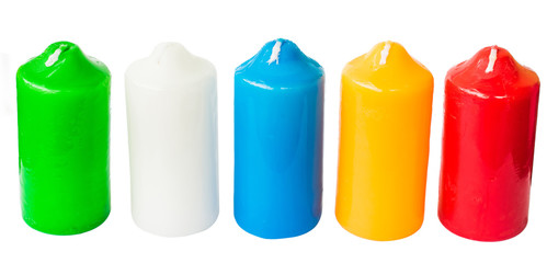 colorful candles isolated on white
