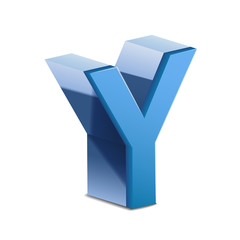 3d blue letter Y