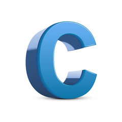 3d blue letter C