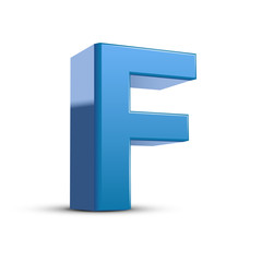 3d blue letter F