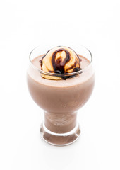 chocolate frappe with vanilla ice-cream