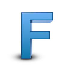 3d blue letter F
