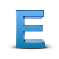 3d blue letter E