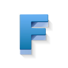 3d blue letter F