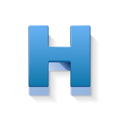 3d blue letter H