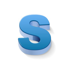 3d blue letter S
