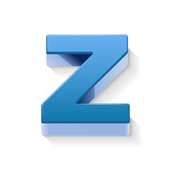 3d blue letter Z