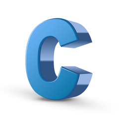 3d blue letter C