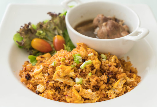 fried rice with steamed pork ribs