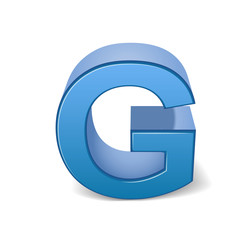 3d blue letter G