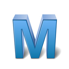 3d blue letter M