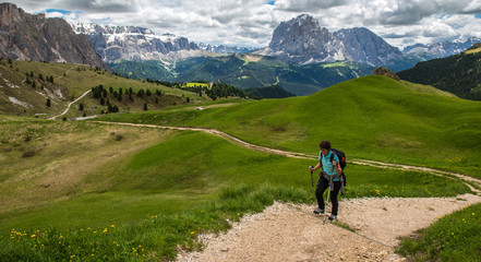 Fototapeta premium Trekking in Gardena valley