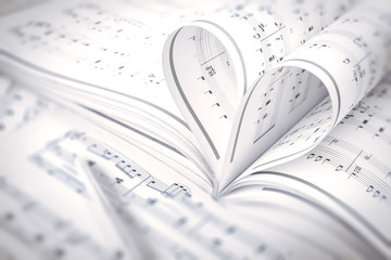 Naklejka premium heart music notes