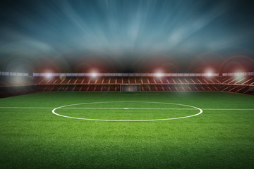 empty stadium with soccer field