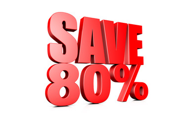 3d illustration save 80%
