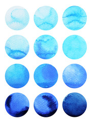 watercolor painting blue drop pattern design, hand drawn