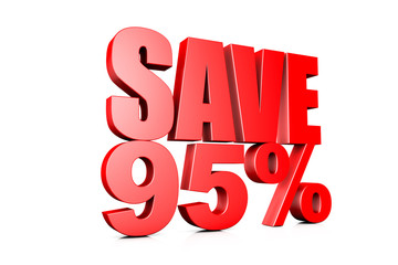 3d illustration save 95%