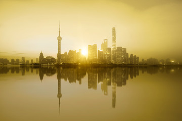 Shanghai skyline at sunrise china building landmark