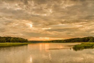 Fototapeta na wymiar River in evening