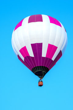 Colorful hot air balloon with blue sky