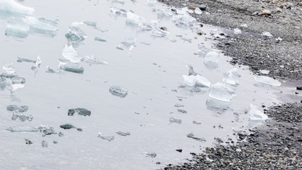 Jokulsarlon is a large glacial lake in southeast Iceland
