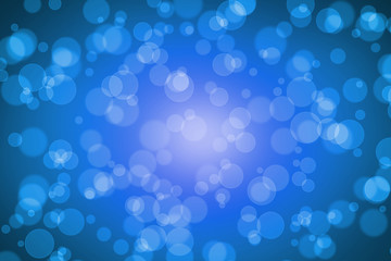 Blue Color Blur Bokeh for Background, Circle round shape Abstract Graphic, Magic Light Out of Focus Effect.