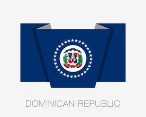 Flag of Dominican Republic. Flat Icon Wavering Flag with Country