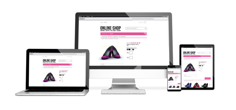 devices isolated mockup responsive online shop design