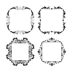 Vintage style square frames collection. Decorative frame set for your design for any holiday 