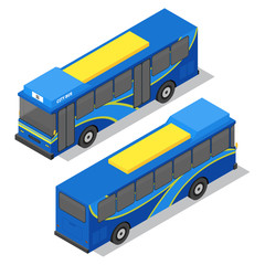 City Bus. Isometric View. Vector