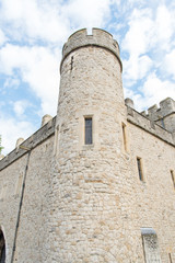 Side view of the Tower of London, UK