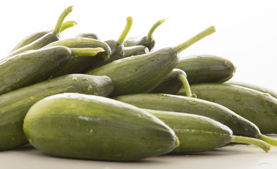 cucumbers on white background