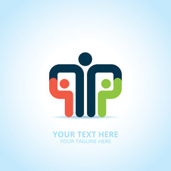 Abstract Community logo, design concept, emblem, icon, flat logotype element for template.