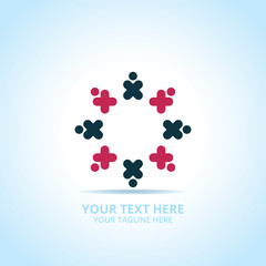 Abstract Community logo, design concept, emblem, icon, flat logotype element for template.