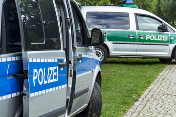 Police car in action