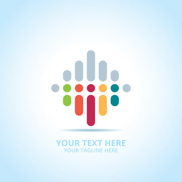 Abstract Community logo, design concept, emblem, icon, flat logotype element for template.