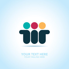 Abstract Partnership logo, design concept, emblem, icon, flat logotype element for template.