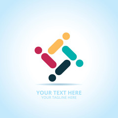 Abstract Partnership logo, design concept, emblem, icon, flat logotype element for template.