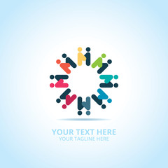 Abstract Partnership logo, design concept, emblem, icon, flat logotype element for template.