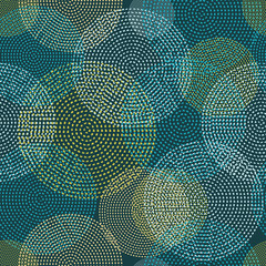 Seamless vector background with decorative dotted circles. Print. Cloth design, wallpaper.